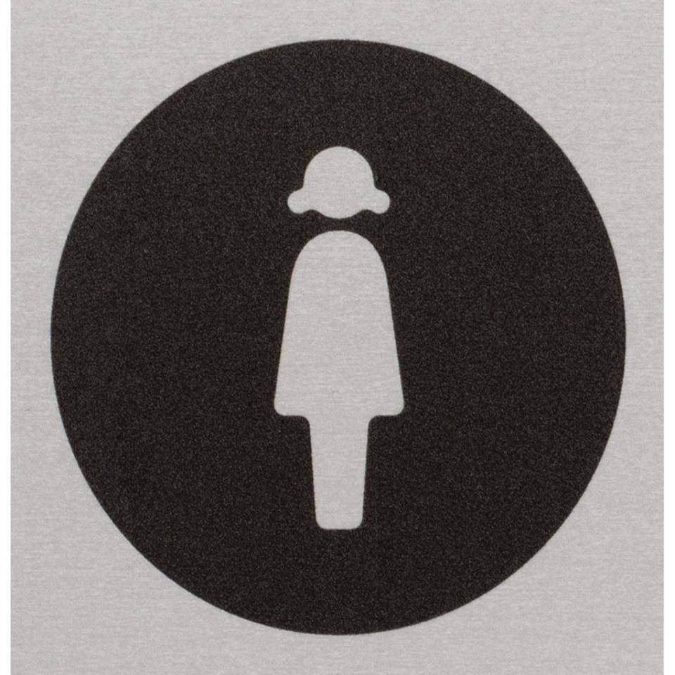 Türschild Piktogramm Damen-Toilette, Aluminium, selbstklebend,80x80mm