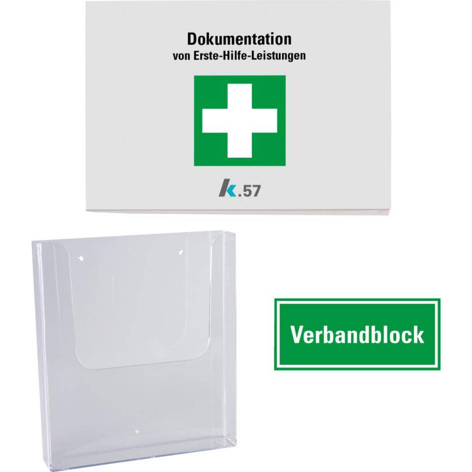 K.57 Verbandblock mit Halter, beinhaltet K.57 Halter, K.57 Verbandblock, Etikett