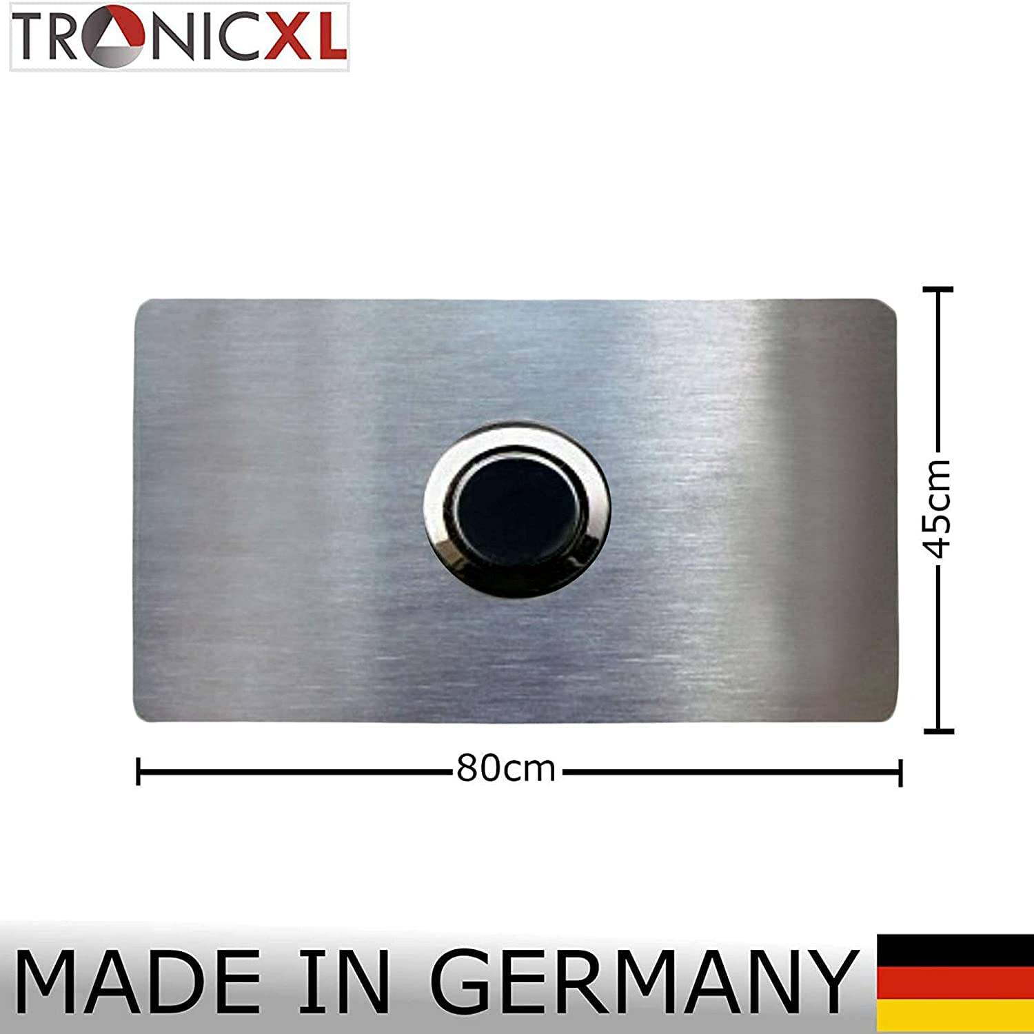 TronicXL Design V2A Edelstahl Klingelplatte - Made in Germany - Rechteck Unterputz Klingel Schild - Haus Türklingel
