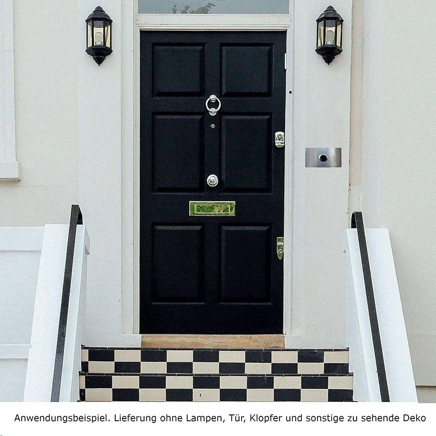 TronicXL Design V2A Edelstahl Klingelplatte - Made in Germany - Rechteck Unterputz Klingel Schild - Haus Türklingel