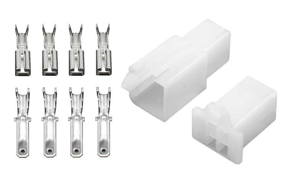10x Gehäuse Stecker 2,8mm / 6,3mm Flachsteckhülsen Flachstecker Steckergehäuse 2,8mm / 4-Polig