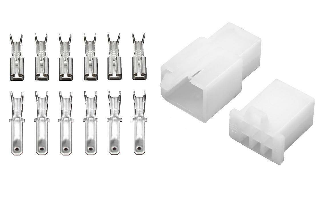 10x Gehäuse Stecker 2,8mm / 6,3mm Flachsteckhülsen Flachstecker Steckergehäuse 2,8mm / 6-Polig