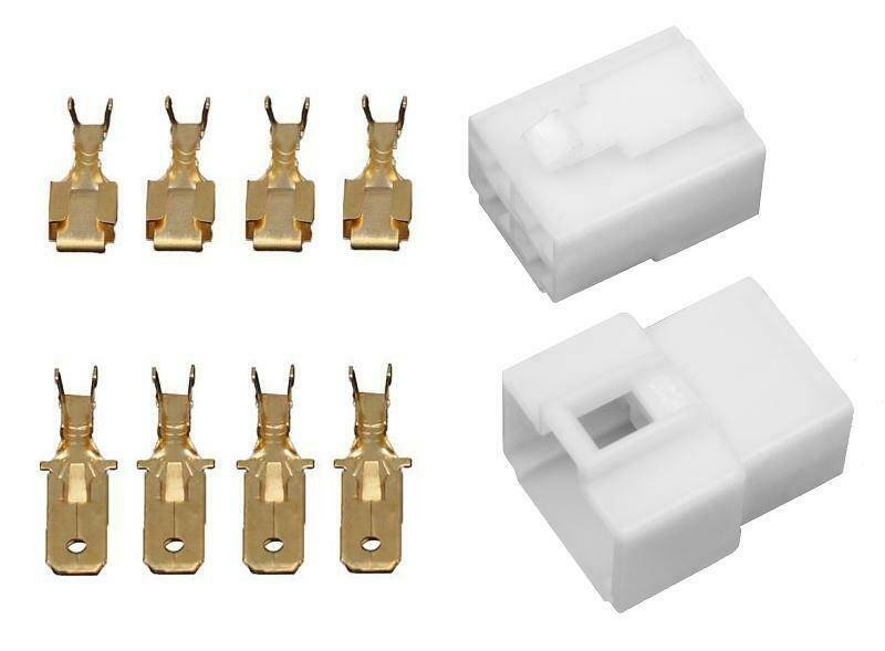 10x Gehäuse Stecker 2,8mm / 6,3mm Flachsteckhülsen Flachstecker Steckergehäuse 6,3mm / 4-Polig
