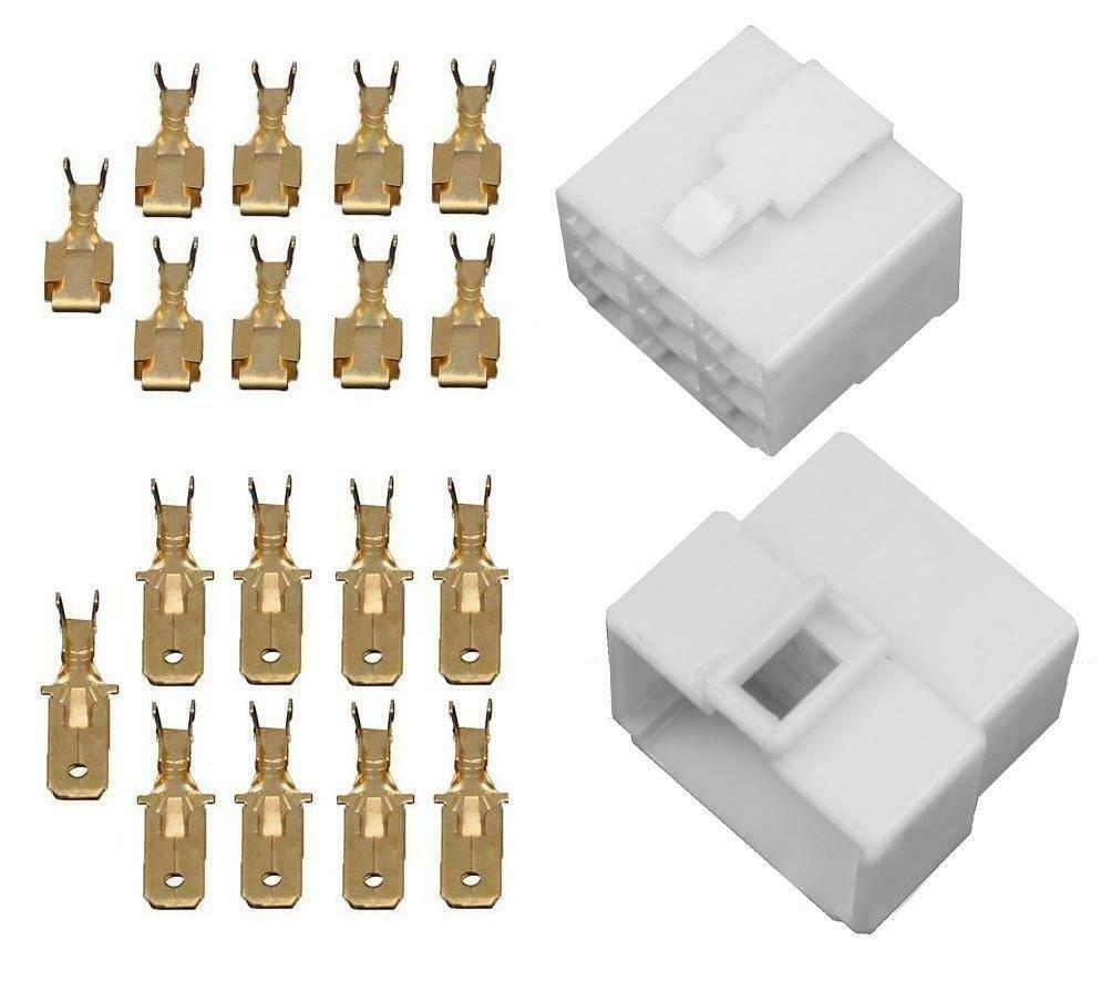 10x Gehäuse Stecker 2,8mm / 6,3mm Flachsteckhülsen Flachstecker Steckergehäuse 6,3mm / 9-Polig