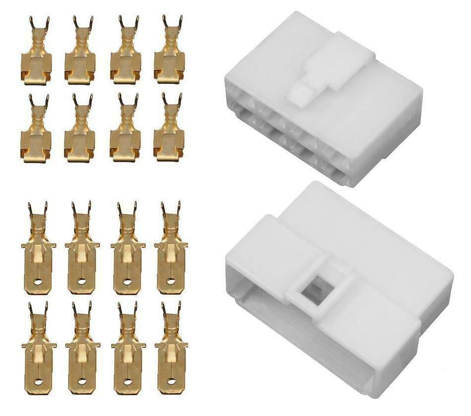 10x Gehäuse Stecker 2,8mm / 6,3mm Flachsteckhülsen Flachstecker Steckergehäuse 6,3mm / 8-Polig