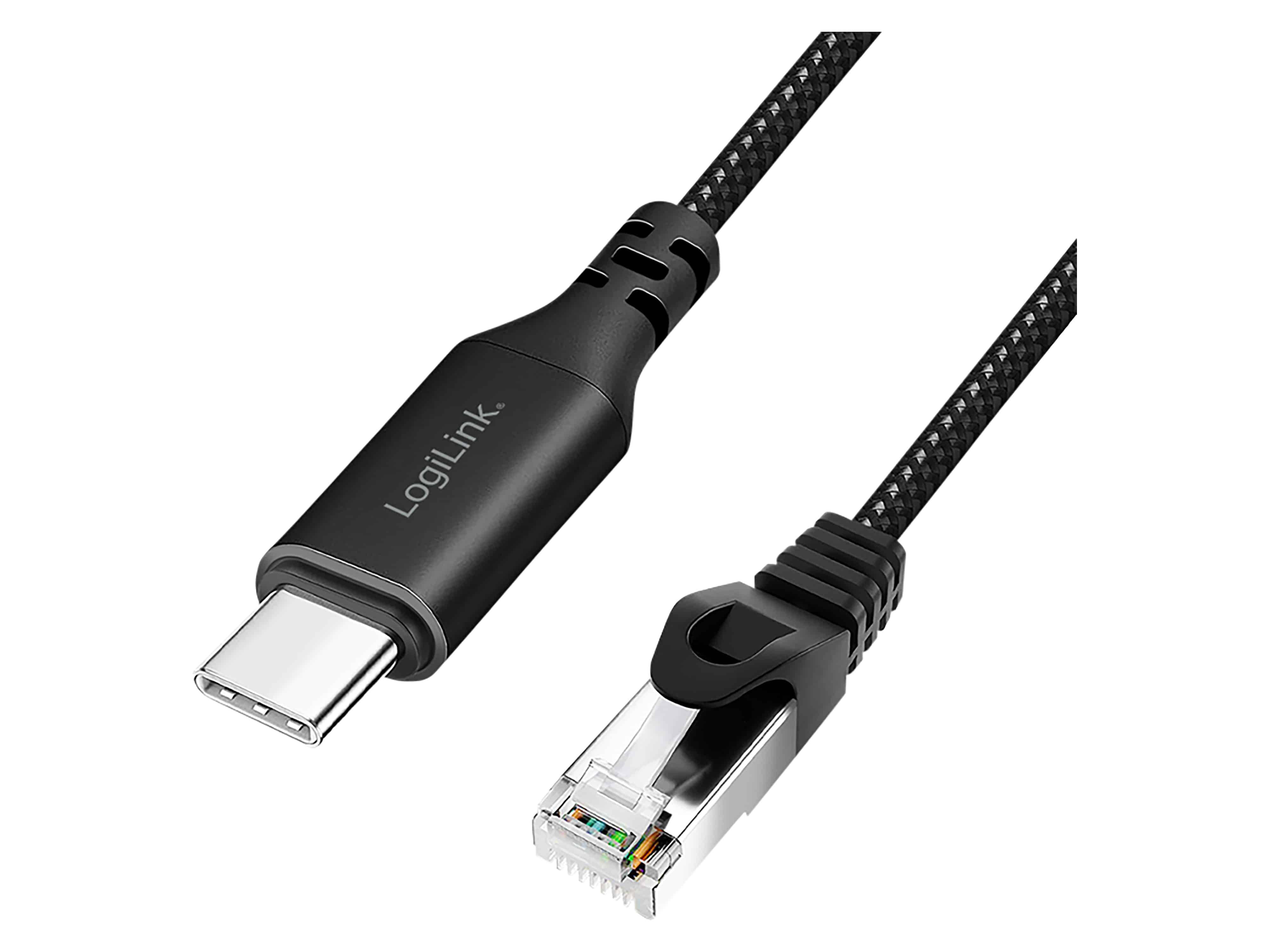 LOGILINK USB-C Ethernet-Kabel CAT6 CU0412 USB-C 3.2 auf RJ 45 2m