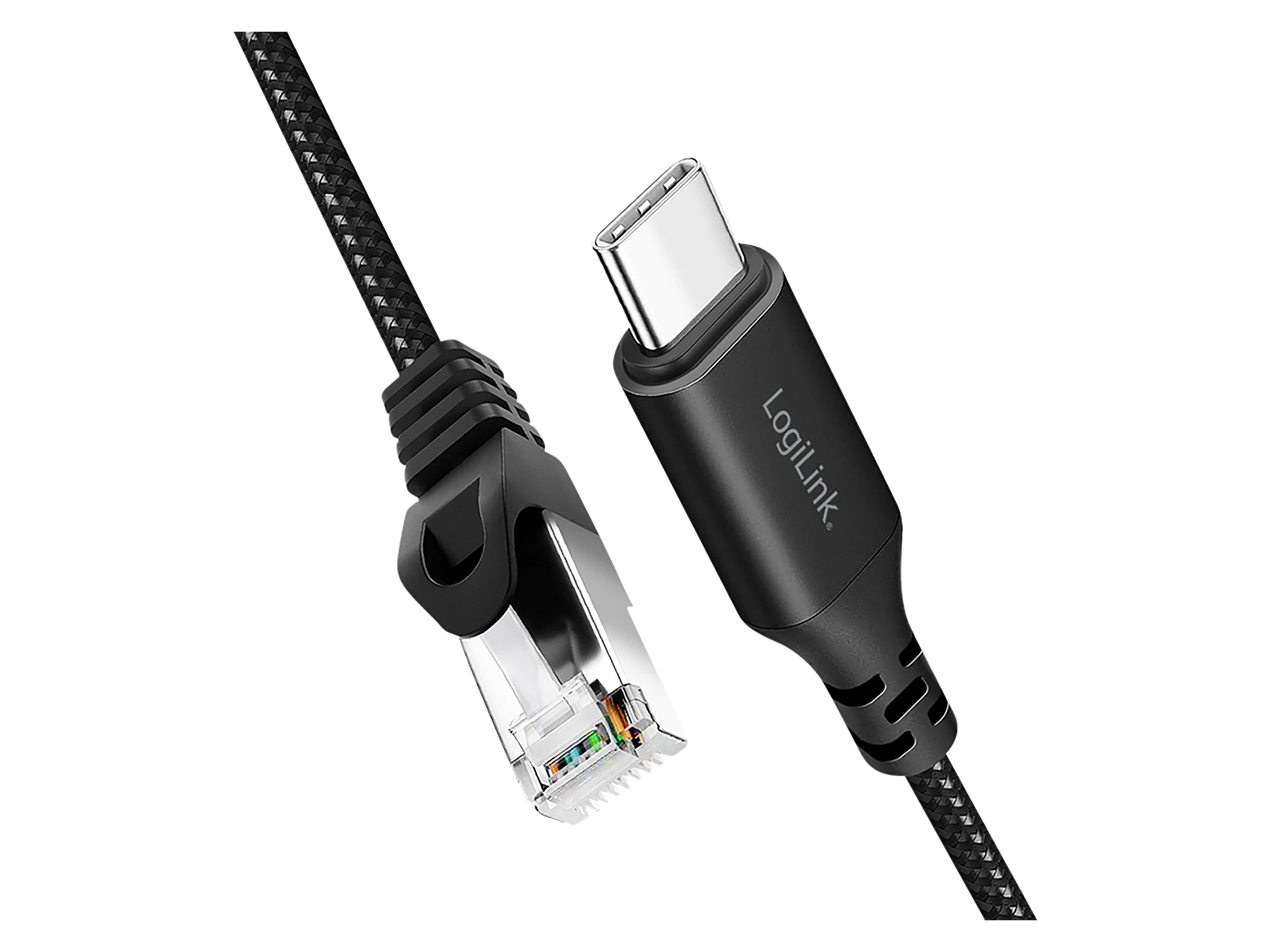 LOGILINK USB-C Ethernet-Kabel CAT6 CU0412 USB-C 3.2 auf RJ 45 2m