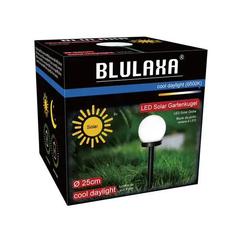 BLULAXA Solar LED-Gartenleuchte, Ø 25 cm, IP44, weiß BLULAXA Solar LED-Gartenleuchte, Ø 25 cm, IP44, weiß