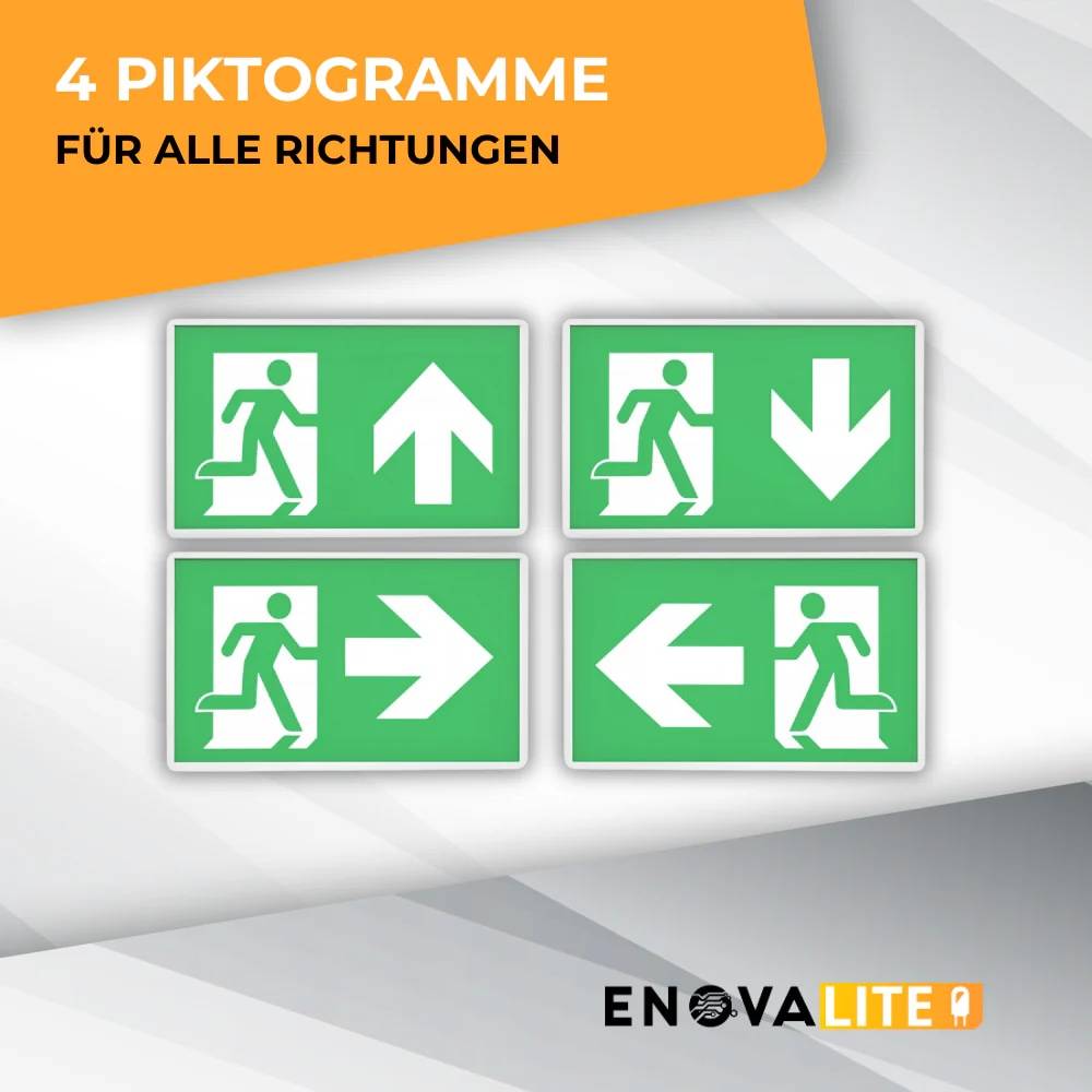 ENOVALITE LED-Fluchtwegeleuchte, inkl. 8 h Notstromakku