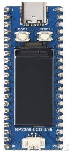 Waveshare RP2350-LCD-0.96 Mikrocontroller, 0.96" LCD, ARM/RISC-V, 26 GPIO, 4MB Flash, mit Header