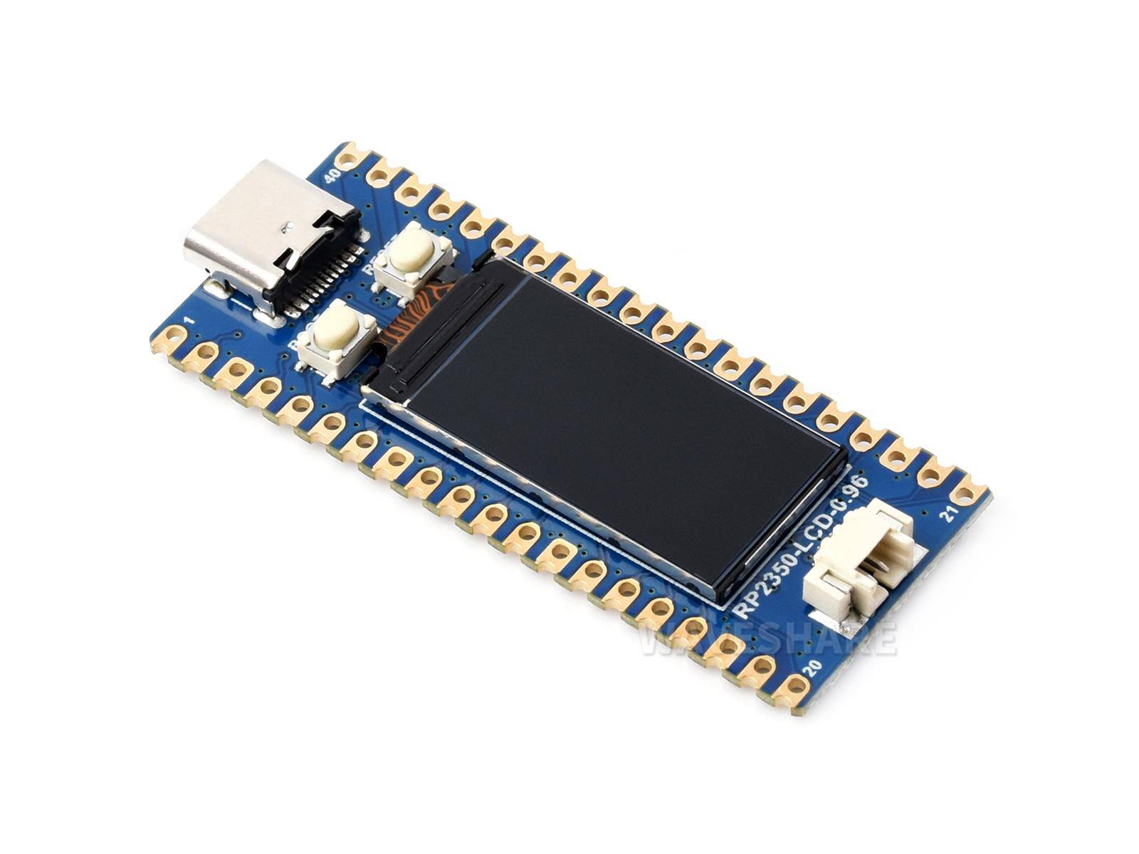 Waveshare RP2350-LCD-0.96 Mikrocontroller, 0.96" LCD, ARM/RISC-V, 26 GPIO, 4MB Flash, ohne Header