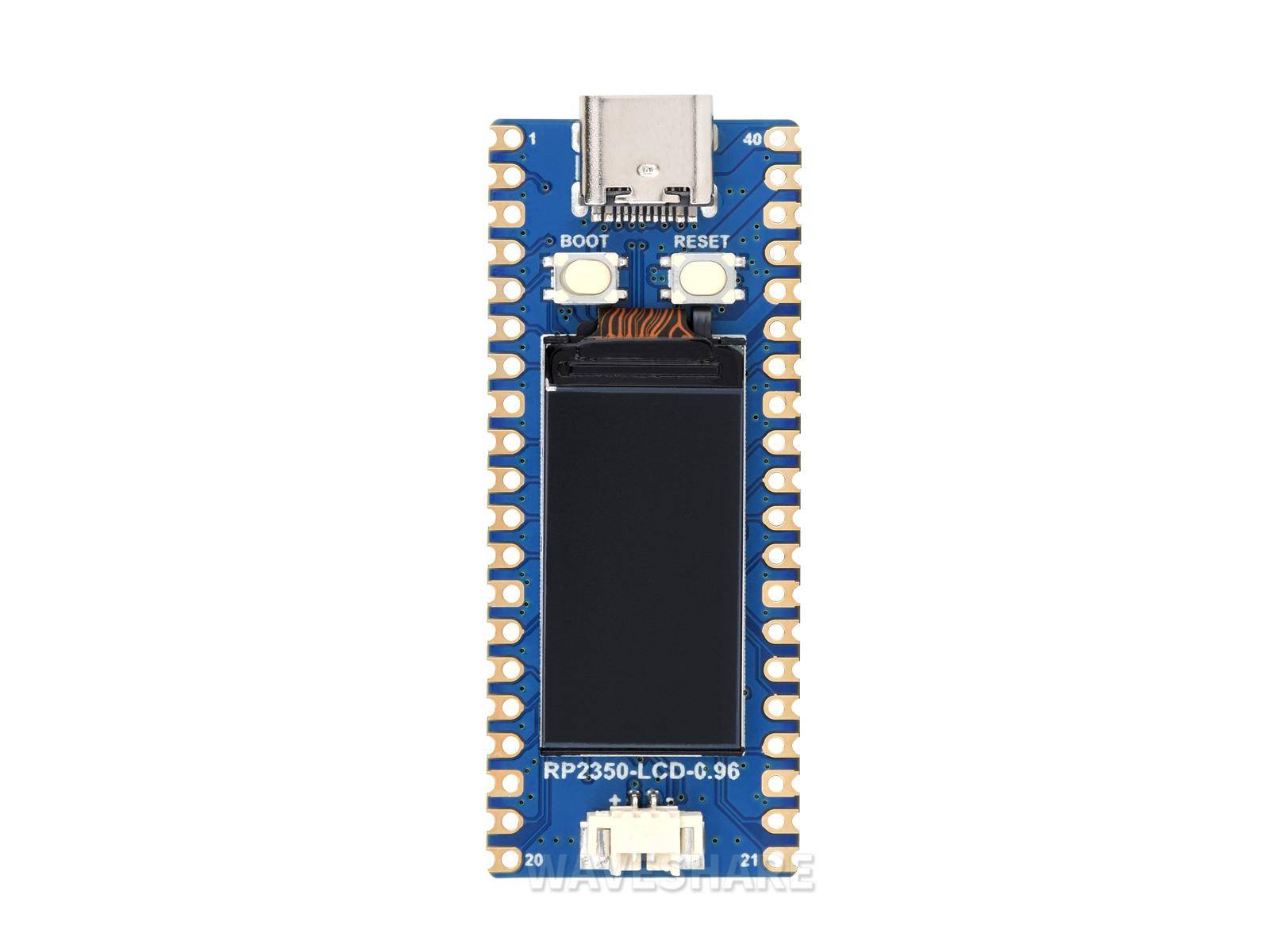 Waveshare RP2350-LCD-0.96 Mikrocontroller, 0.96" LCD, ARM/RISC-V, 26 GPIO, 4MB Flash, ohne Header