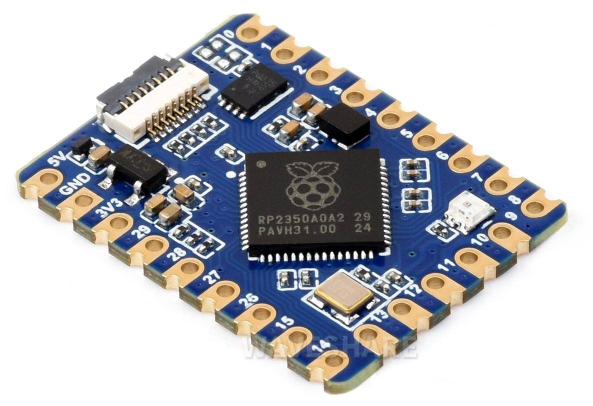Waveshare RP2350-Tiny Mikrocontroller, ARM/RISC-V, 28 GPIO, 4MB Flash, RGB-LED, ohne FPC-Kabel