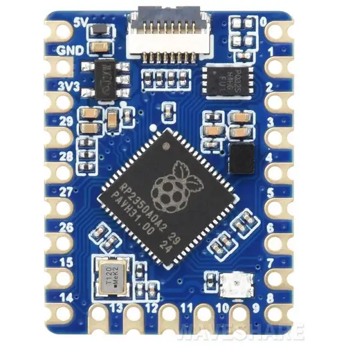 Waveshare RP2350-Tiny Mikrocontroller, ARM/RISC-V, 28 GPIO, 4MB Flash, RGB-LED, ohne FPC-Kabel Waveshare RP2350-Tiny Mikrocontroller, ARM/RISC-V, 28 GPIO, 4MB Flash, RGB-LED, ohne FPC-Kabel