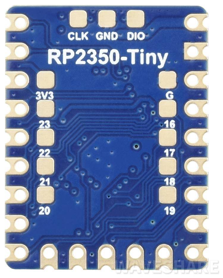 Waveshare RP2350-Tiny Mikrocontroller, ARM/RISC-V, 28 GPIO, 4MB Flash, RGB-LED, ohne FPC-Kabel
