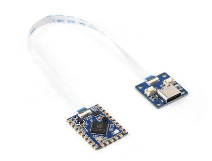 Waveshare RP2350-Tiny Mikrocontroller, ARM/RISC-V, 28 GPIO, 4MB Flash,USB-C, RGB-LED, mit FPC-Kabel