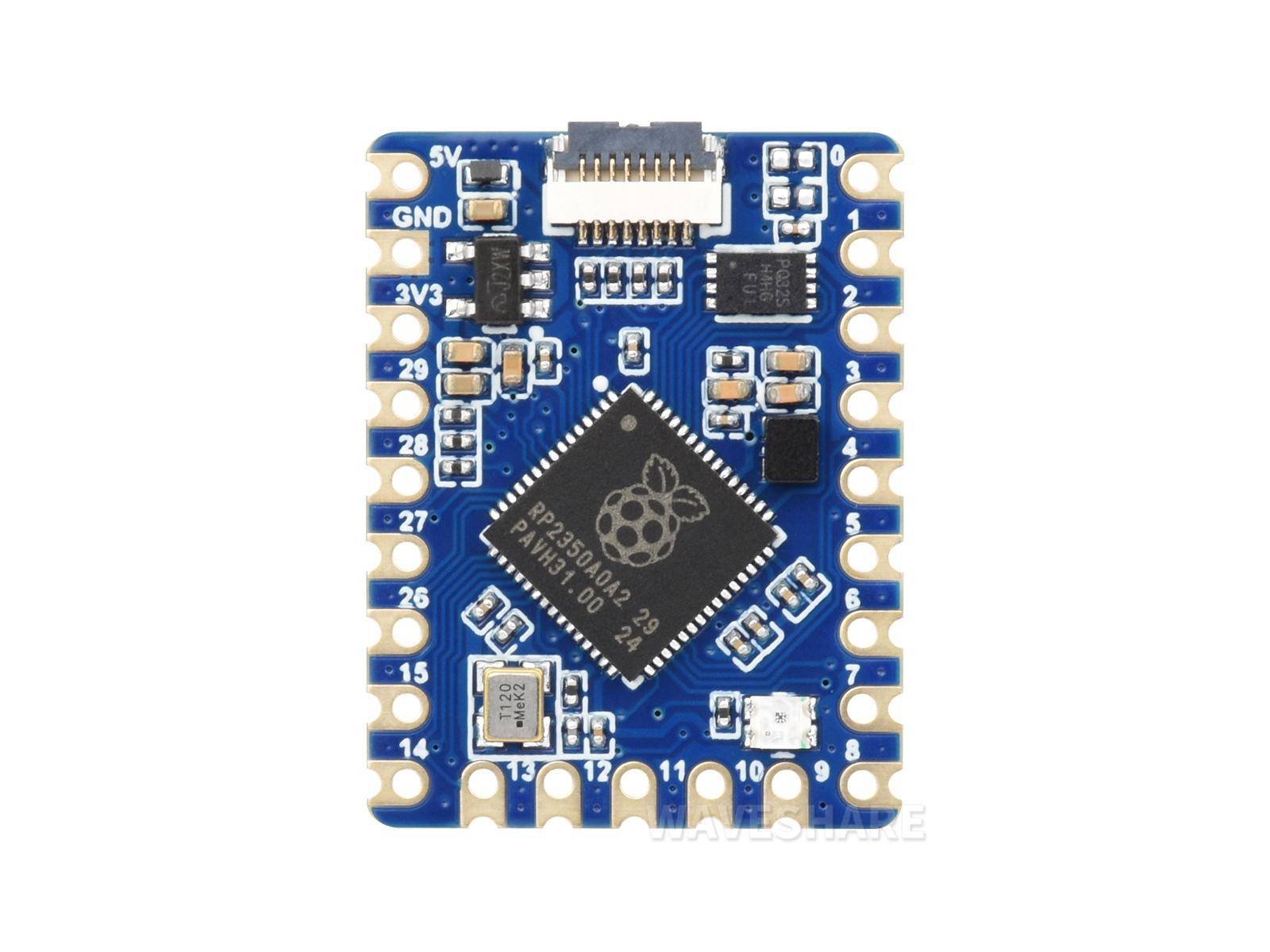 Waveshare RP2350-Tiny Mikrocontroller, ARM/RISC-V, 28 GPIO, 4MB Flash,USB-C, RGB-LED, mit FPC-Kabel