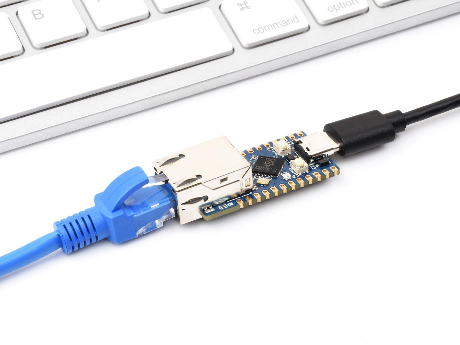 Waveshare RP2350-ETH Mini Development Board, RP2350 Ethernet Port Module, 3 RISC-V, 4 MB, 150 MHz