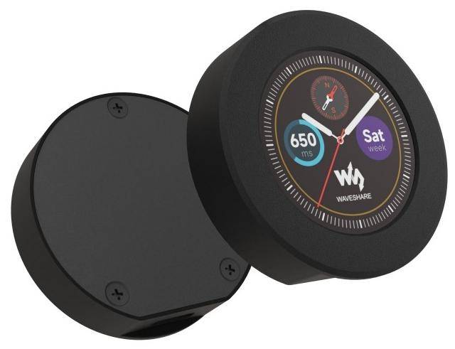 Waveshare RP2350-LCD-1.28 Microcontroller, Arm/RISC-V, 1,28 Zoll, 30 GPIO, USB-C, 5V, mit Gehäuse