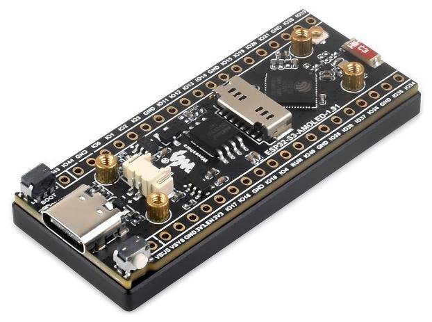 Waveshare ESP32 S3 Mikrocontroller, 240 MHz, 16 MB Flash, Wi-Fi, BT5, 1.91 Zoll AMOLED Display - Display: ohne Touch-Funktion - Ausführung: ohne