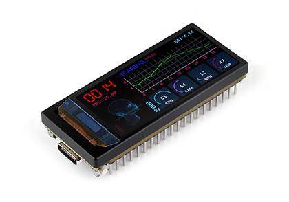 Waveshare ESP32 S3 Mikrocontroller, 240 MHz, 16 MB Flash, Wi-Fi, BT5, 1.91 Zoll AMOLED Display - Display: ohne Touch-Funktion - Ausführung: mit