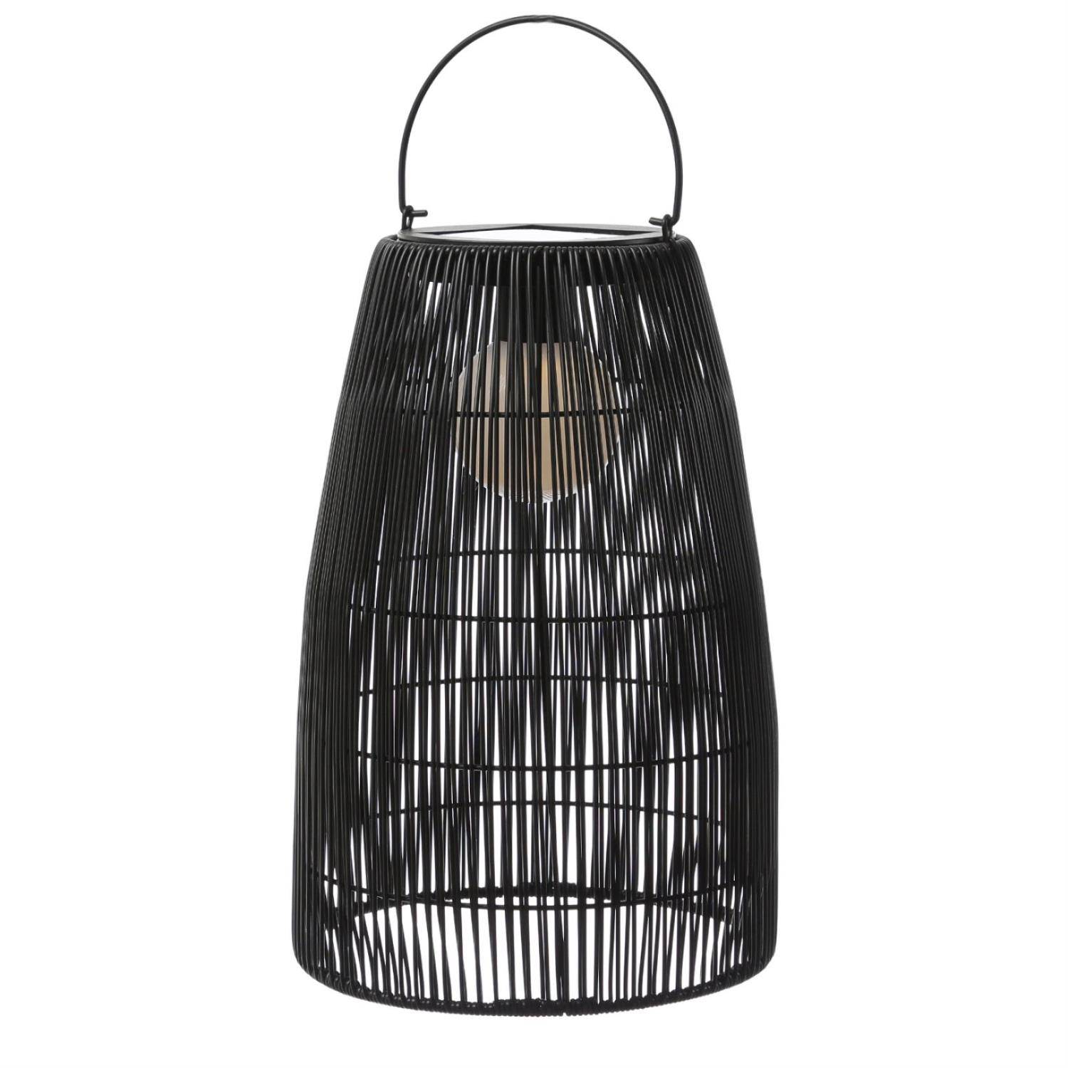 LED Solar Laterne Hängeleuchte in Rattanoptik Korbgeflecht für Terrasse Balkon