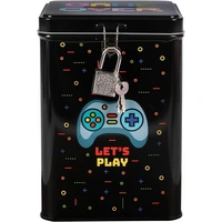I-TOTAL® Spardose mit Vorhängeschloss Schlüssel Sparbüchse Metall Let's Play I-TOTAL® Spardose mit Vorhängeschloss Schlüssel Sparbüchse Metall Let's Play