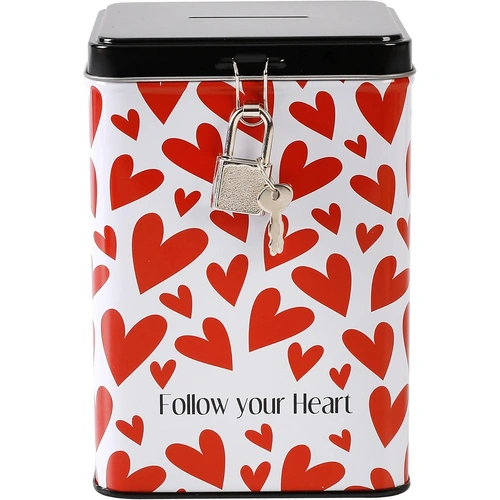I-TOTAL® Spardose Vorhängeschloss Schlüssel Sparbüchse Metall Follow Your Heart I-TOTAL® Spardose Vorhängeschloss Schlüssel Sparbüchse Metall Follow Your Heart