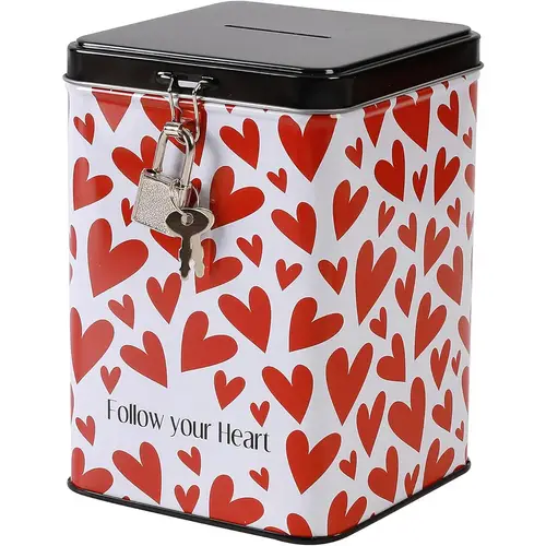 I-TOTAL® Spardose Vorhängeschloss Schlüssel Sparbüchse Metall Follow Your Heart I-TOTAL® Spardose Vorhängeschloss Schlüssel Sparbüchse Metall Follow Your Heart