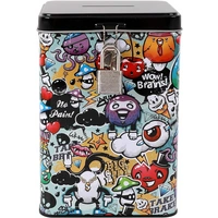 I-TOTAL® Spardose Vorhängeschloss Schlüssel Sparbüchse Metall Graffiti I-TOTAL® Spardose Vorhängeschloss Schlüssel Sparbüchse Metall Graffiti
