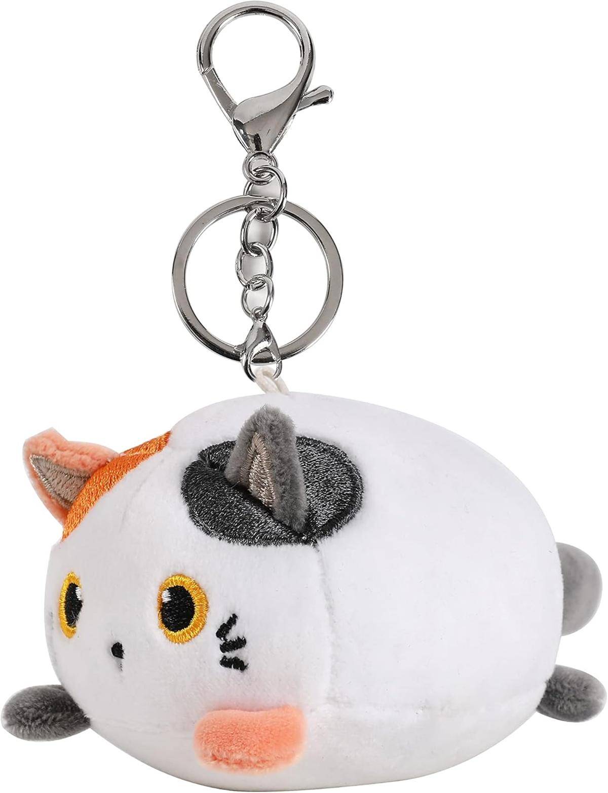 I-TOTAL® Schlüsselanhänger mit Haken Plüschtier 10 x 11 x 9 cm Katze