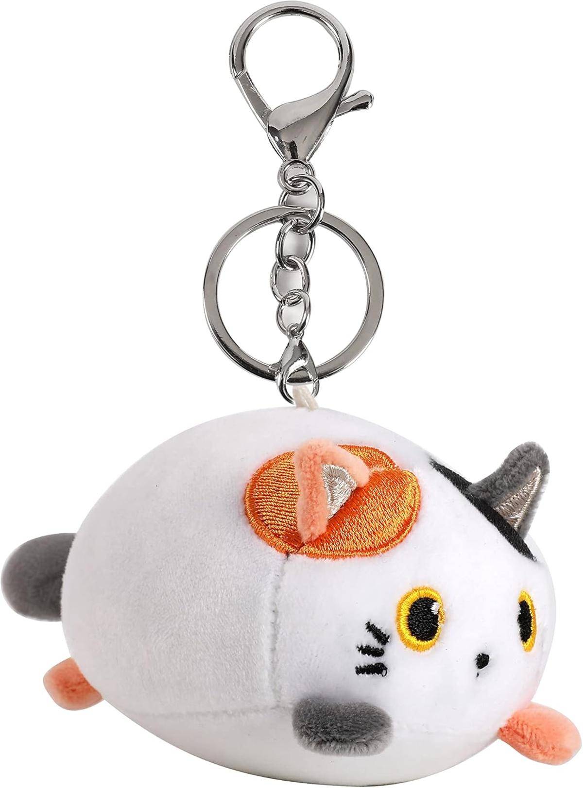 I-TOTAL® Schlüsselanhänger mit Haken Plüschtier 10 x 11 x 9 cm Katze