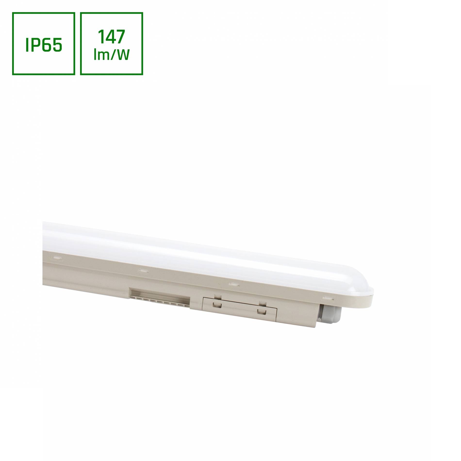 Spectrum LED LIMEA CONNECT HERMETIC 36W 120cm Feuchtraumleuchte 5300lm IP65 grau IK08 Neutralweiß 4000K