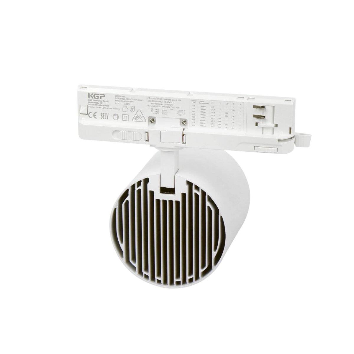 LUMICANTO Schienenlicht 6-20W Einstellbar CCT | IP20 Schutzart | CCT einstellbare Farben 3000-6000K | 3 Phasen, Weiß