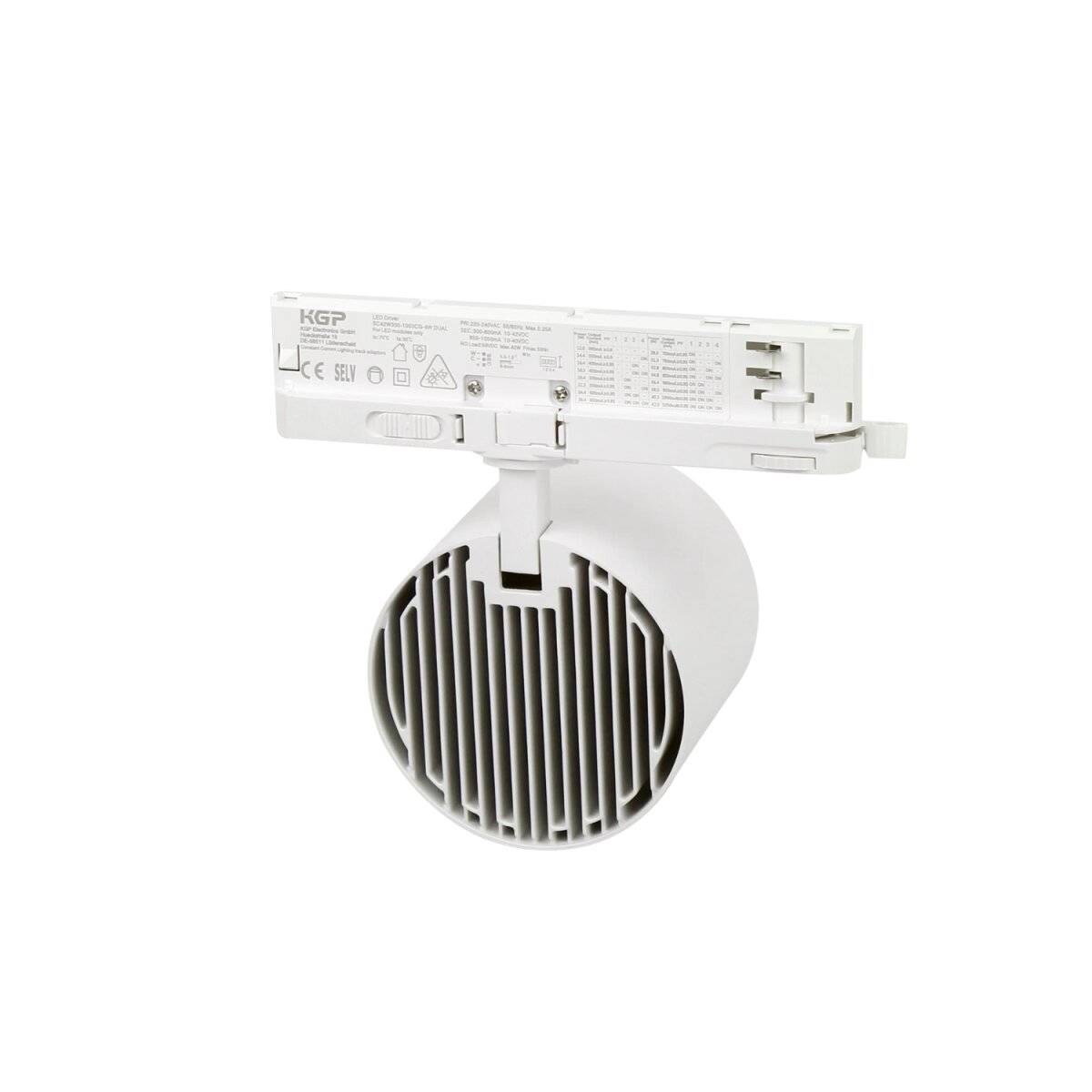 LUMICANTO Schienenlicht 12-42W Einstellbar | IP20 Schutzart | CCT einstellbare Farben 3000-6000K | 3 Phasen, Weiß