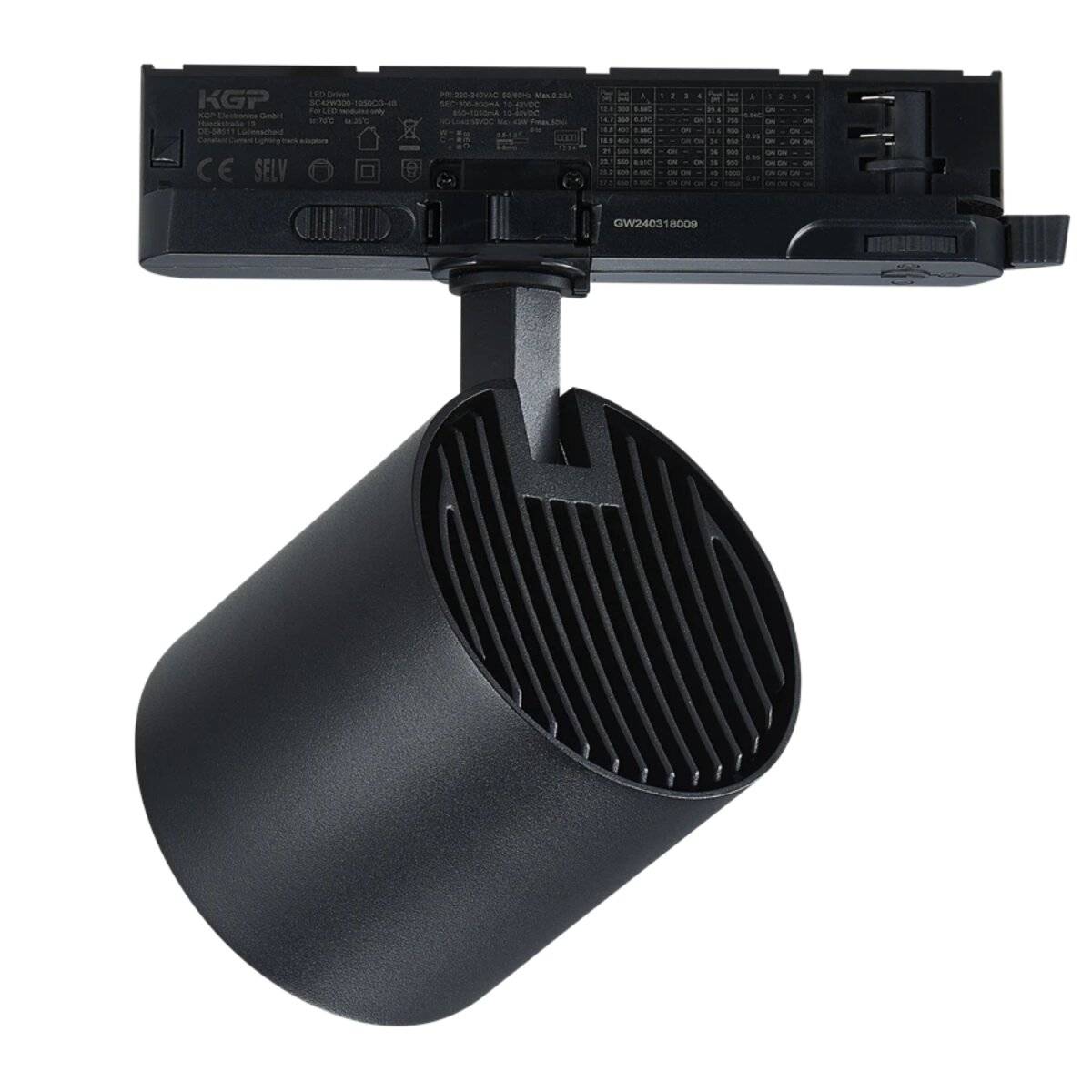 LUMICANTO Schienenlicht 12-42W Einstellbar | IP20 Schutzart | CCT einstellbare Farben 3000-6000K | 3 Phasen, Schwarz