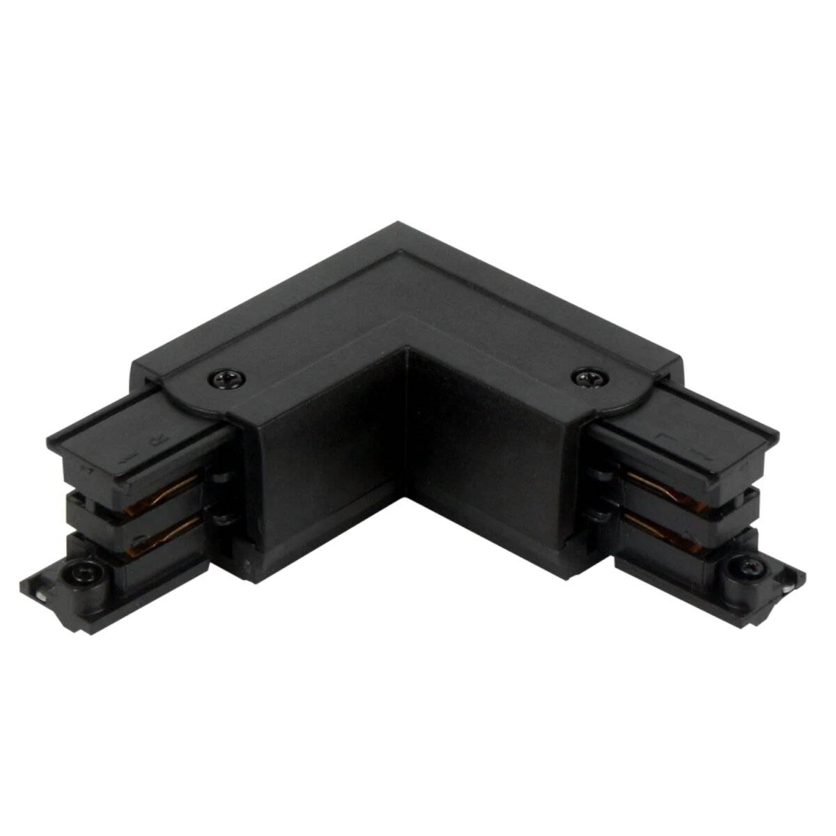 Verbinder L für 3-Phasen-Stromschiene LUMICANTO rechts Schwarz mit Einspeisemöglichkeit PRIME