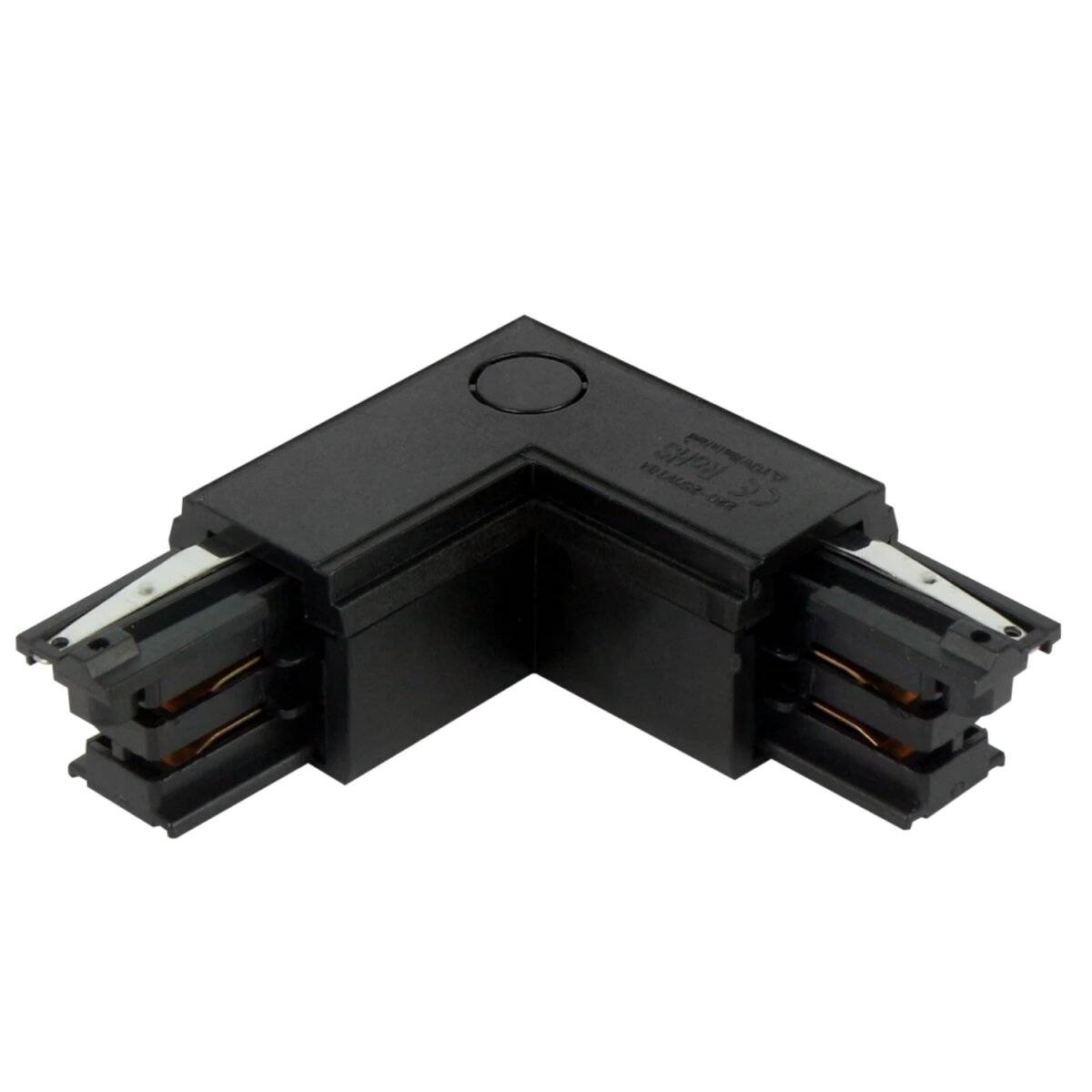 Verbinder L für 3-Phasen-Stromschiene LUMICANTO rechts Schwarz mit Einspeisemöglichkeit PRIME