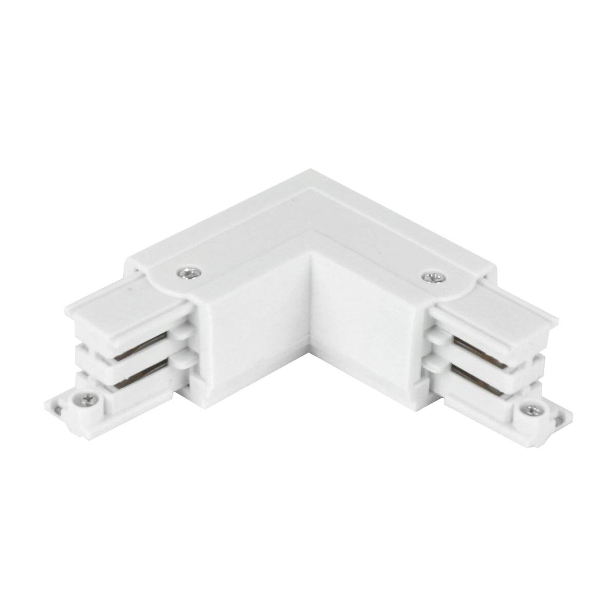 Verbinder L für 3-Phasen-Stromschiene LUMICANTO rechts Weiß mit Einspeisemöglichkeit PRIME