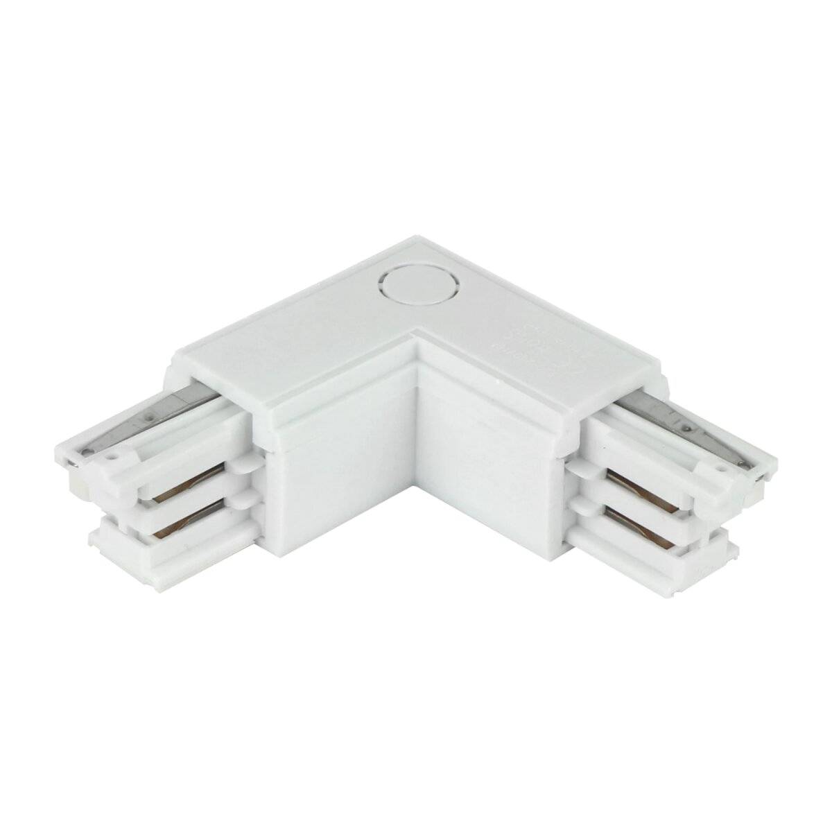 Verbinder L für 3-Phasen-Stromschiene LUMICANTO rechts Weiß mit Einspeisemöglichkeit PRIME