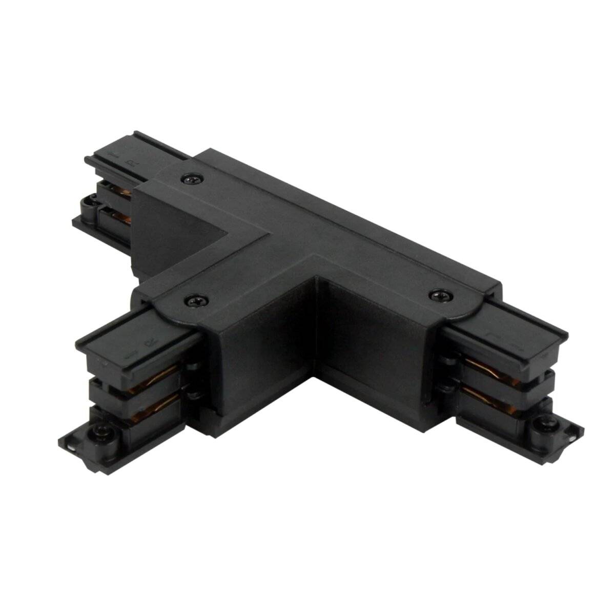 Verbinder T für 3-Phasen-Stromschiene LUMICANTO rechts Schwarz mit Einspeisemöglichkeit PRIME