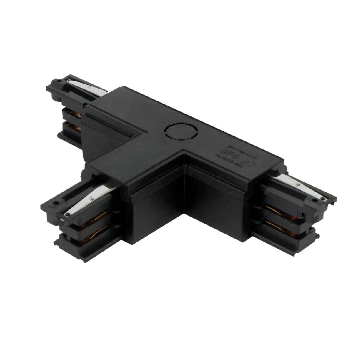 Verbinder T für 3-Phasen-Stromschiene LUMICANTO rechts Schwarz mit Einspeisemöglichkeit PRIME