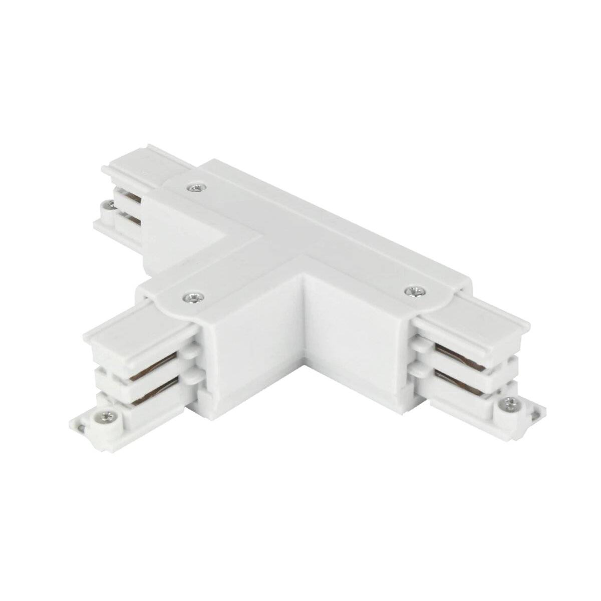 Verbinder T für 3-Phasen-Stromschiene LUMICANTO rechts Weiß mit Einspeisemöglichkeit PRIME