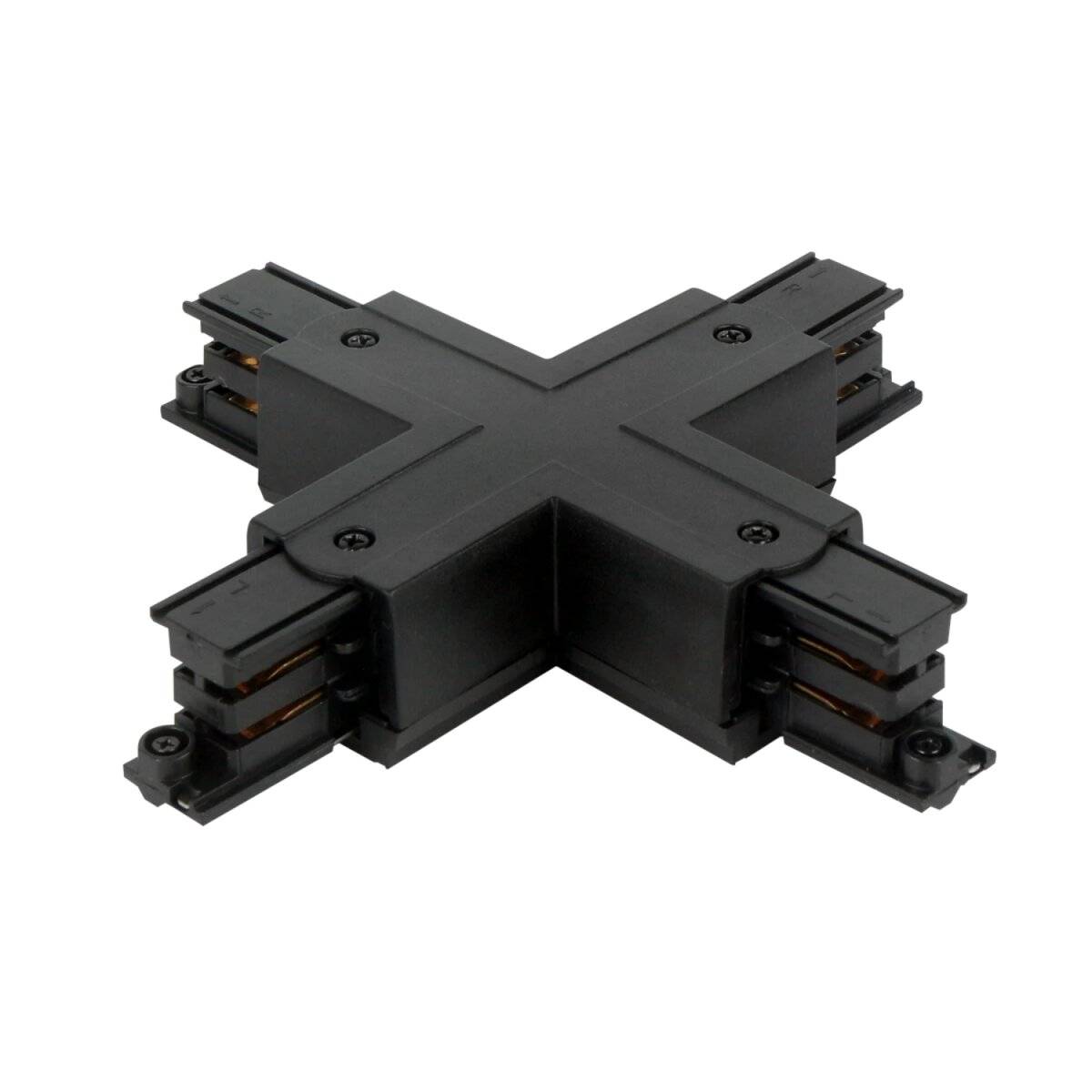 Verbinder X für 3-Phasen-Stromschiene LUMICANTO Schwarz mit Einspeisemöglichkeit PRIME