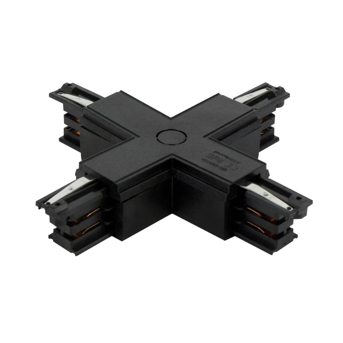 Verbinder X für 3-Phasen-Stromschiene LUMICANTO Schwarz mit Einspeisemöglichkeit PRIME