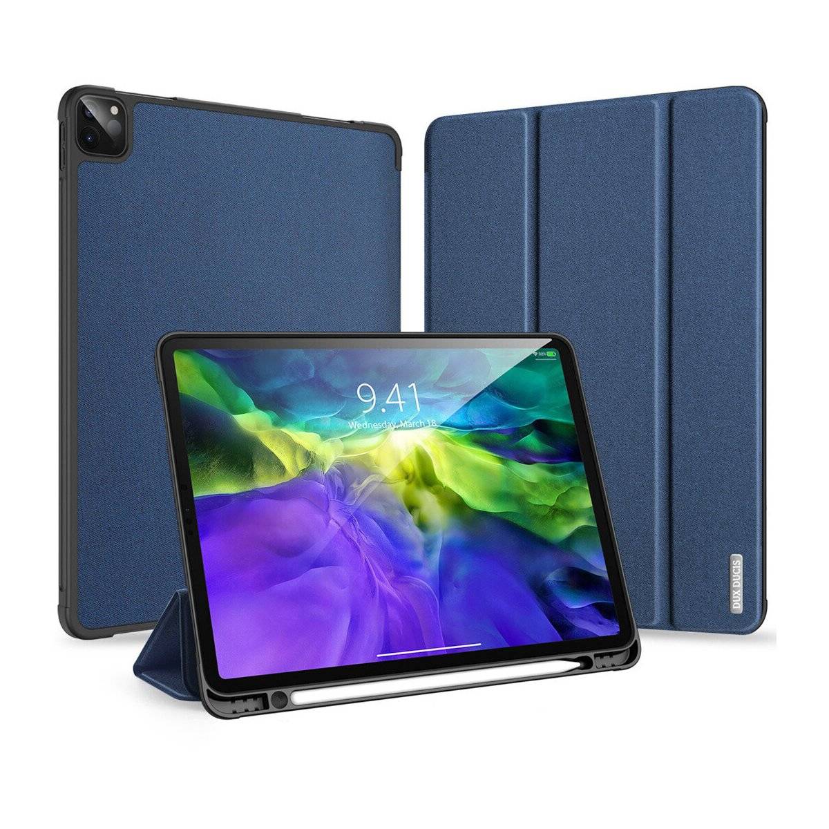 Hartschale mit Smart Sleep und integrierter Standfunktion Hülle kompatibel mit iPad Air 13" 2025 Blau
