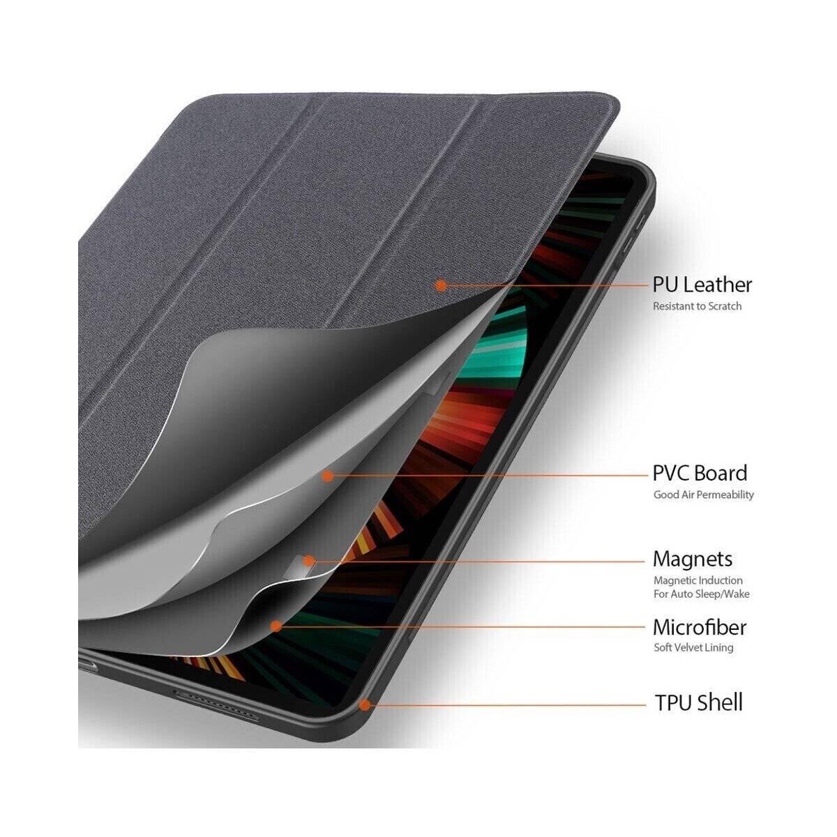 Hartschale mit Smart Sleep und integrierter Standfunktion Hülle kompatibel mit iPad Air 13" 2025 Rosa