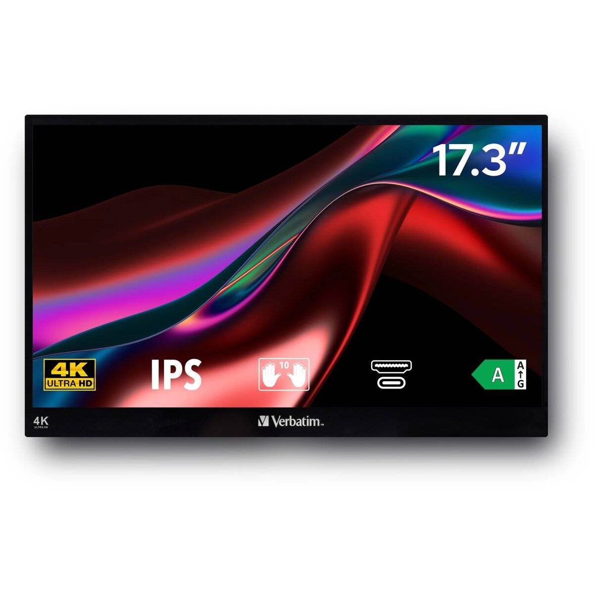 Verbatim Mobiler 4K Touch-Monitor 17,3"  Effizientes Arbeiten im Büro & unterwegs