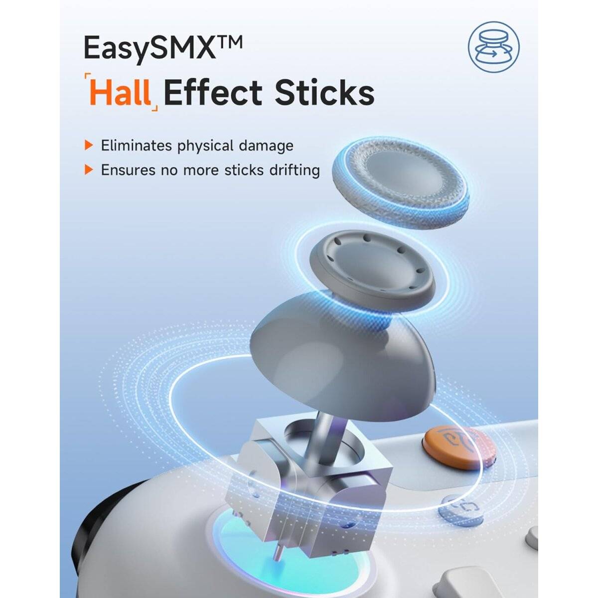 EasySMX X05 Controller PC mit 7 Farbe RGB Licht Hall Triggers Weiß