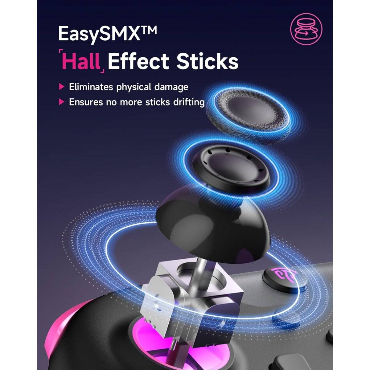 EasySMX X05 Controller PC mit 7 Farbe RGB Licht Hall Triggers Schwarz